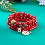 Christmas Themed Bracelets – 4‑Pack Festive Beaded Bracelet Set