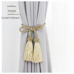 1pair Tassel Curtain Tieback – Gold Curtain Rope Holder