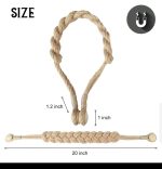 1 Pair Handmade Magnetic Curtain Tieback – Cotton Rope Strap Curtain Holder Clip for Home Decor