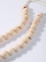 Macrame Curtain Tiebacks – Wooden Beads Boho Curtain Accessories for Home Decor (Set of 2)