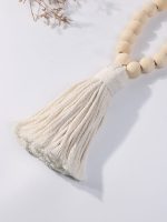 Macrame Curtain Tiebacks – Wooden Beads Boho Curtain Accessories for Home Decor (Set of 2)