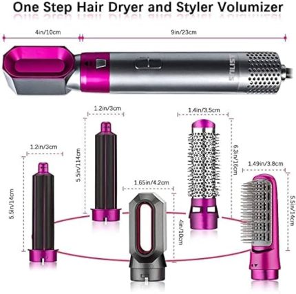 New Five-In-One Automatic Curling Iron & Hair Styling Comb – Blow Dryer, Straightener & Curler for All Hair Types