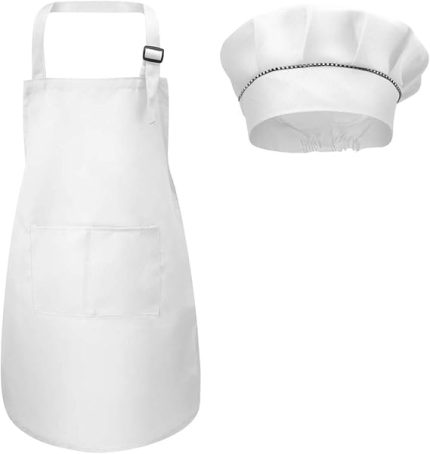 Adjustable Kids Chef Apron and Hat Set