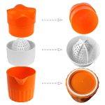 Shaft Press Manual Plastic Juice Press Juicer Cup – Pink & Orange