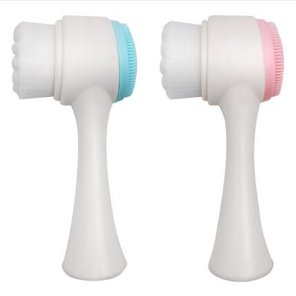 Double Sided Facial Brush – 2-in-1 Deep Cleansing & Silicone Massage Facial Brush