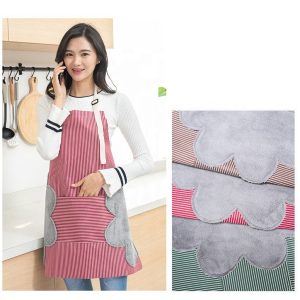 Kitchen Apron with Hand Wipe Pockets – Waterproof & Oil Proof