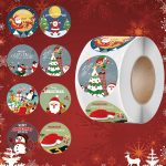 Christmas Adhesive Stickers – 1 inch (500 stickers / roll)