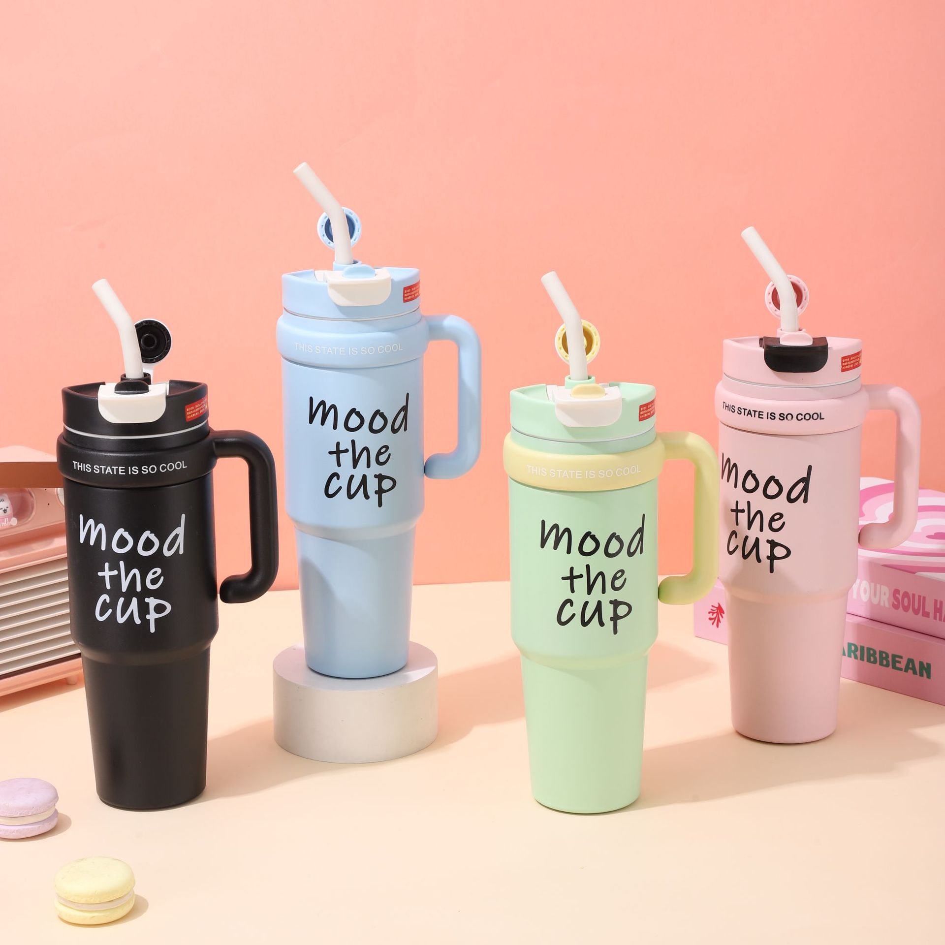 Tumblers with straws Tumblers with straws