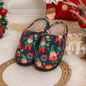 Christmas Themed Warm Indoors Shoes – Cozy Non-Slip Waterproof House Shoes