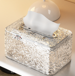 Water Ripple Tissue Box – Transparent Glacier Pattern