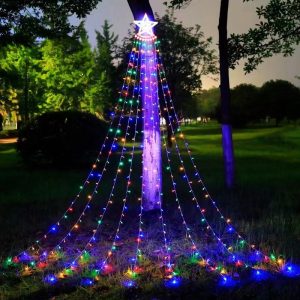 Multicoloured LED decorative water fall star 2.2m (USB, Indoor & Outdoor)