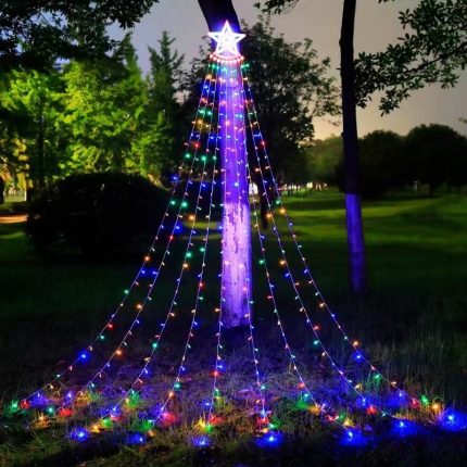 Multicoloured LED decorative water fall star 2.2m (USB, Indoor & Outdoor)