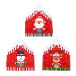 Ornamental Christmas Chair Back Covers – Santa Claus & Snowman (57 × 48 cm)