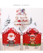 Ornamental Christmas Chair Back Covers – Santa Claus & Snowman (57 × 48 cm)
