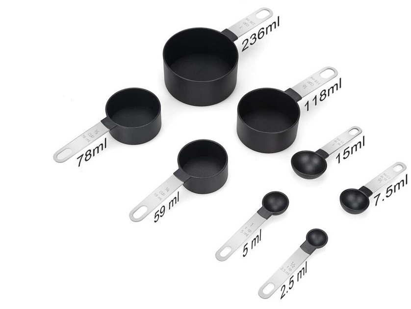 8Pcs Measuring Spoons Cake Baking Flour Measuring Cups – Stainless Steel Handle Kitchen Measuring Tools