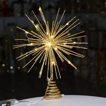 LED CRYSTAL TREE TOPPER WITH LIGHT – Battery Powered 30 cm x 25 cm
