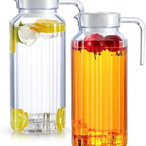 Transparent Ribbed 1.5 L Juice & Cold Water Carafe