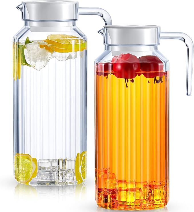 Transparent Ribbed 1.5 L Juice & Cold Water Carafe