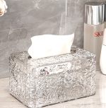 Water Ripple Tissue Box – Transparent Glacier Pattern