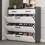 Bucket Flip Shoe Rack – Double-Layer Shoe Storage (120 × 100 × 24 cm)