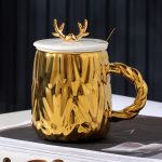 Nordic Ceramic Sugardish/Cup With Cover With Antlers