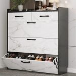 Bucket Flip Shoe Rack – Double-Layer Shoe Storage (120 × 100 × 24 cm)