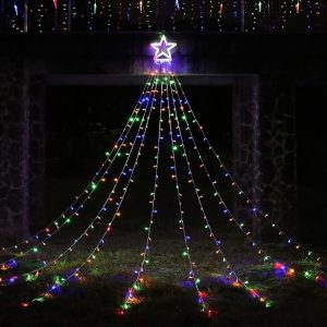 Multicoloured LED decorative water fall star 2.2m (USB, Indoor & Outdoor)