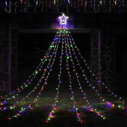 Multicoloured LED decorative water fall star 2.2m (USB, Indoor & Outdoor)