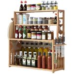Bamboo Multifunctional Organising Rack – 3‑Layer (66×23×50 cm)