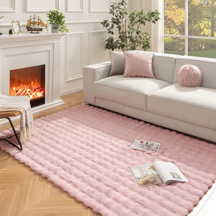 Cute 3D Artificial Rabbit Fur Carpet – 5×8 ft Plush Anti-Slip Rug Cute 3D Artificial Rabbit Fur Carpet – 5×8 ft Plush Anti-Slip Rug