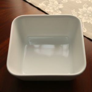 Double Square Heavy Bowl – 5-inch White Ceramic Serving Bowl