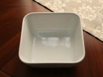Double Square Heavy Bowl – 5-inch White Ceramic Serving Bowl