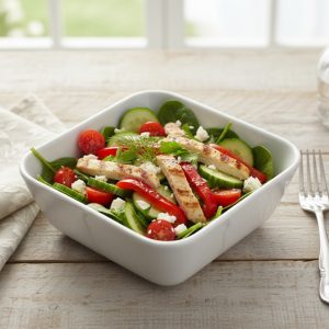 Double Square Heavy Bowl – 5-inch White Ceramic Serving Bowl