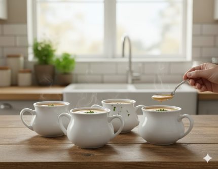 Ceramic Soup Pot Cup With 2 Handles – 500 ml White