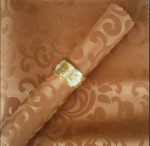 Napkin Flowered Gold – Satin Jacquard 48×48 cm (Brown)