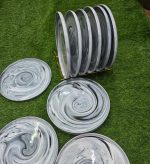 Premium Ceramic Plates – 10.5 inch Marble Porcelain Dinner Plates (Microwave & Dishwasher Safe)