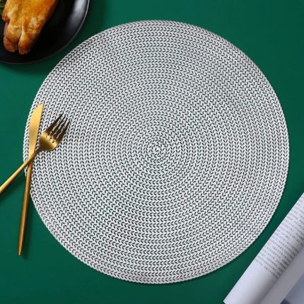 6 pcs PVC non-woven table mats – Gold & Silver