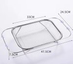 Stainless Steel Expandable Over‑The‑Sink Colander – Adjustable Kitchen Strainer Basket for Fruits & Vegetables