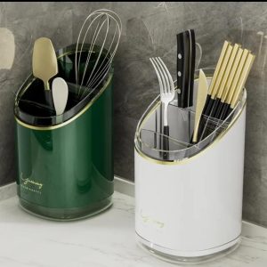 Luxury Cutlery Organizer Acrylic – Green / White