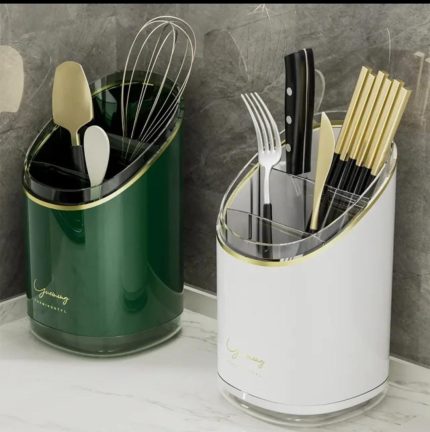 Luxury Cutlery Organizer Acrylic – Green / White