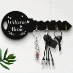 Wall mounted decorative wooden key organizer – Stylish Entryway Key Rack