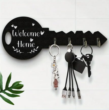 Wall mounted decorative wooden key organizer – Stylish Entryway Key Rack