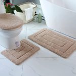 3pcs Bathroom Mats – Non-Slip Super Safe Bath Mat Set (Blue, Cream & Maroon)