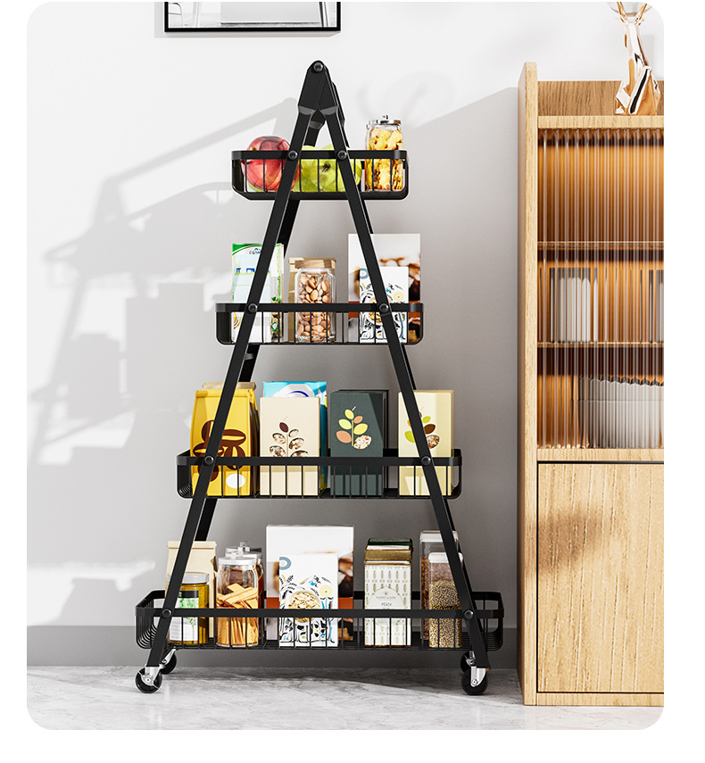 4 Layers Multifunctional Rack (Metal) – Kitchen & Home Storage Trolley