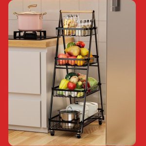 4 Layers Multifunctional Rack (Metal) – Kitchen & Home Storage Trolley