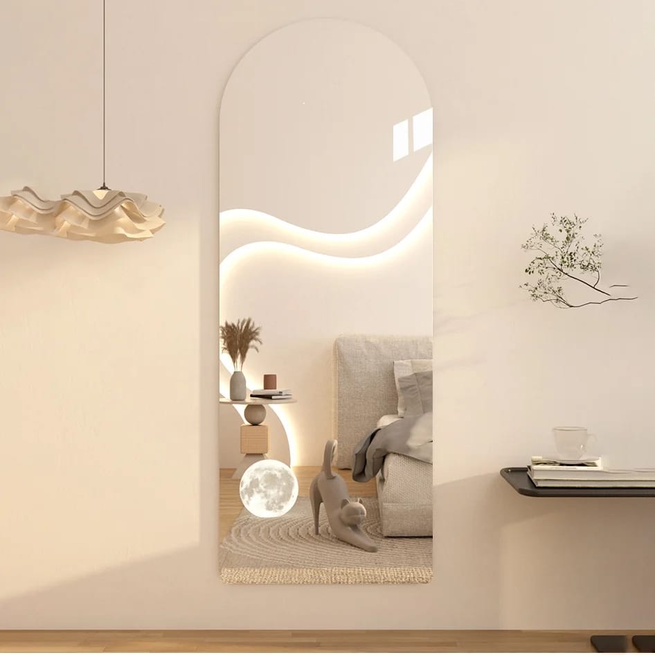 Unbreakable Acrylic Mirror Self-Adhesive Semicircle (120×40 cm) Unbreakable Acrylic Mirror Self-Adhesive Semicircle (120×40 cm)