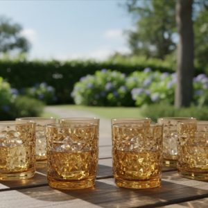 Crystal gold whiskey glasses (6‑piece set)