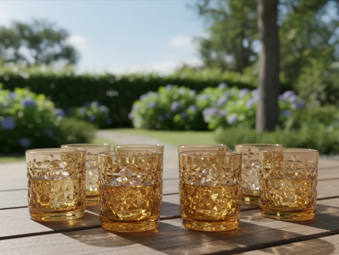 Crystal gold whiskey glasses (6‑piece set)