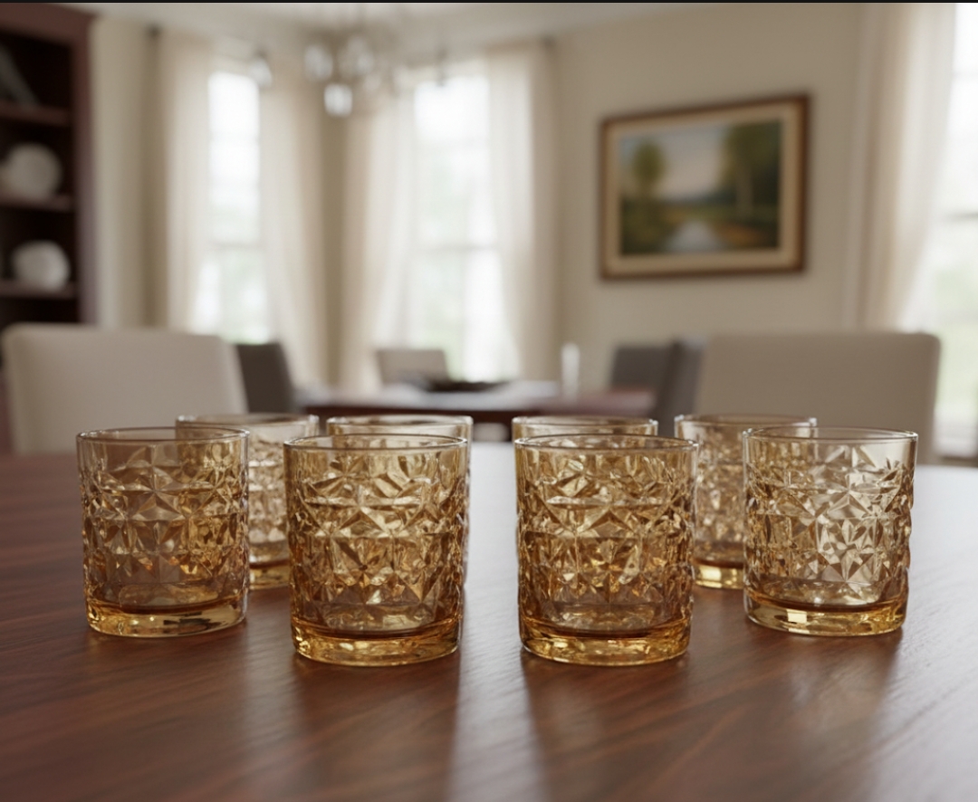 Crystal gold whiskey glasses (6‑piece set)