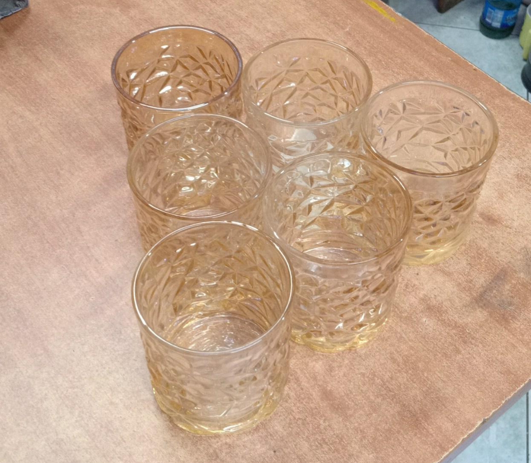 Crystal gold whiskey glasses (6‑piece set)